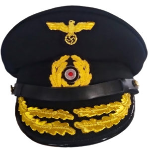 WW2 German Kriegsmarine Admiral Black Visor Cap REPRODUCTION