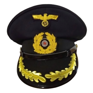 WW2 German Kriegsmarine Officer Black Visor Cap REPRODUCTION